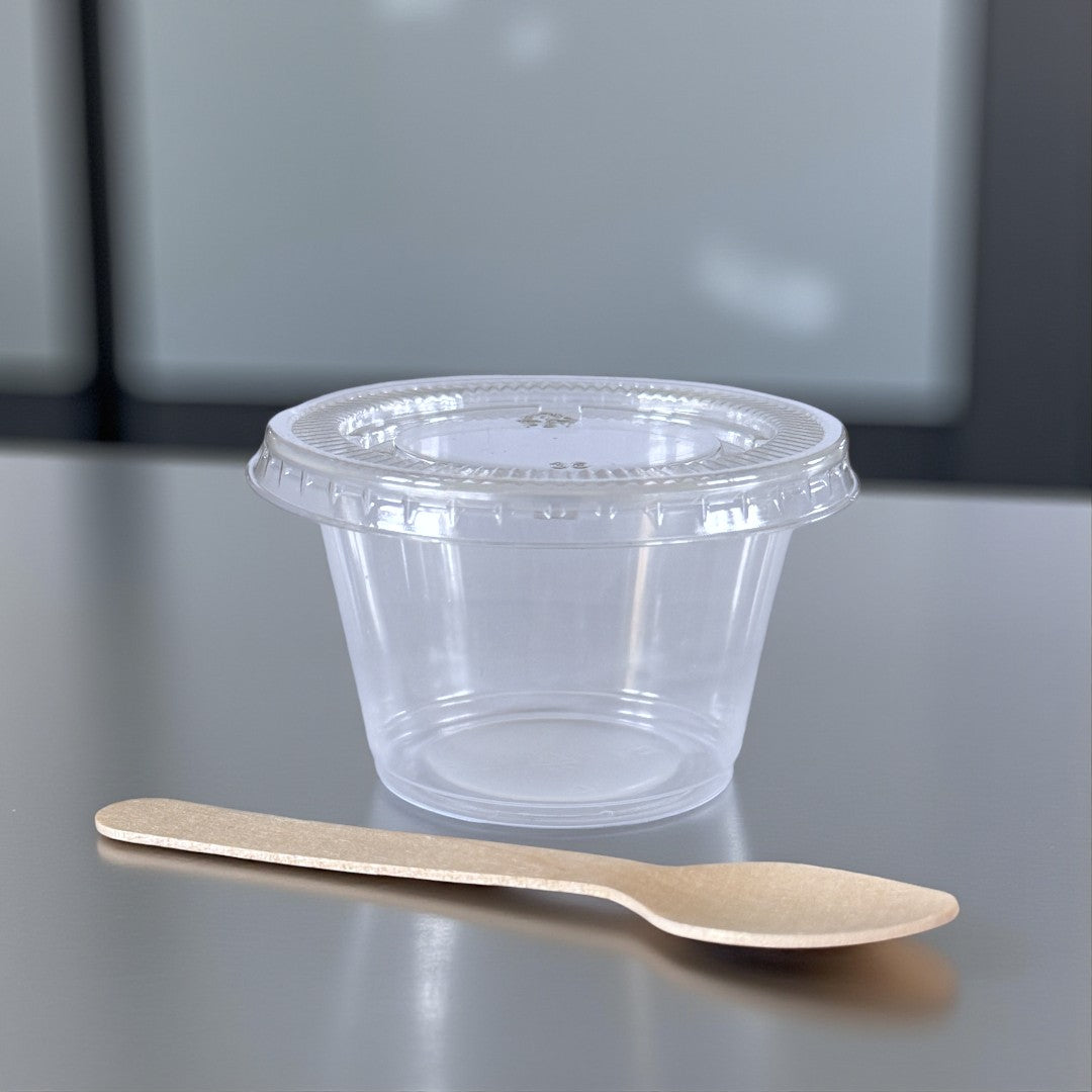 PET Clear 4oz Sauce Pots With Lid Main - Propus Packaging