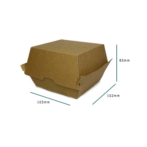 Kraft Clamshell Burger Box 105x102x85mm Pack 250 - Propus Packaging