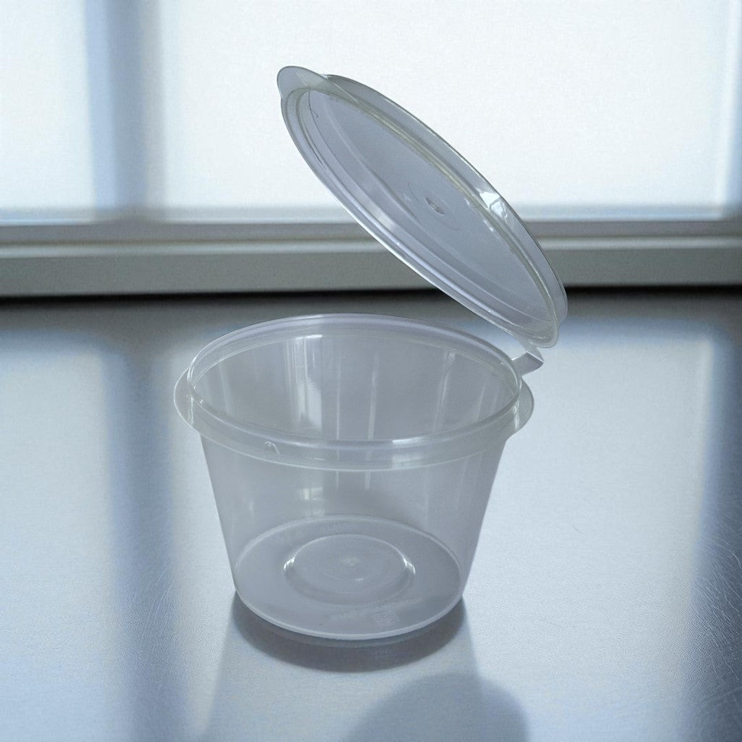 PP 4oz Sauce & Portion Pot With Hinged Lid - Propus Packaging