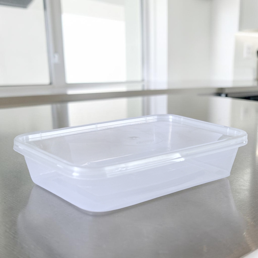 PP Clear Rectangular Microwave Container With Lid 500ml - Propus Packaging