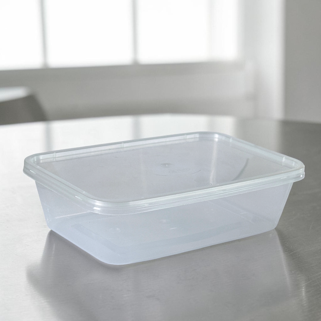 PP Clear Rectangular Microwave Container With Lid 650ml - Propus Packaging