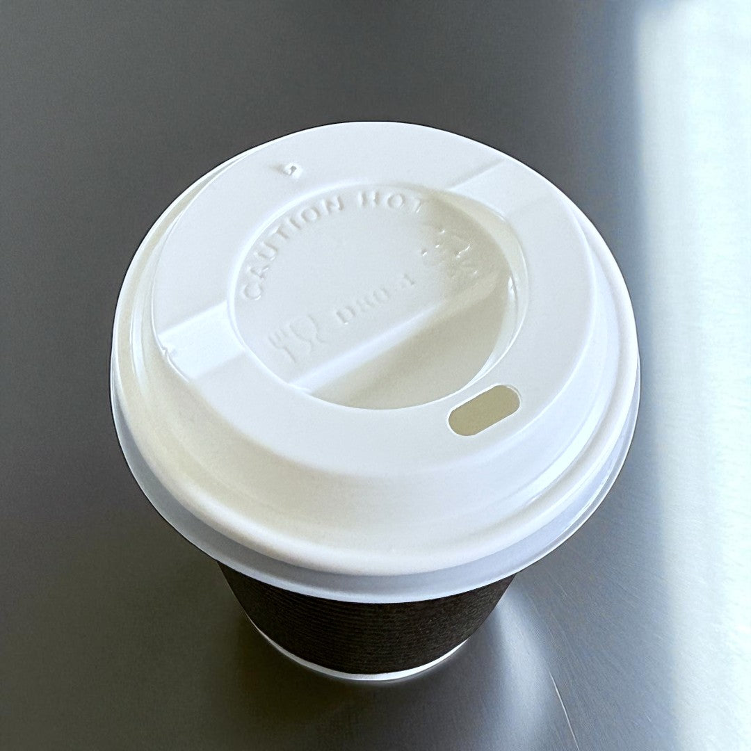 PS 80mm White Sip Lid For 8oz Paper Cup Top - Propus Packaging