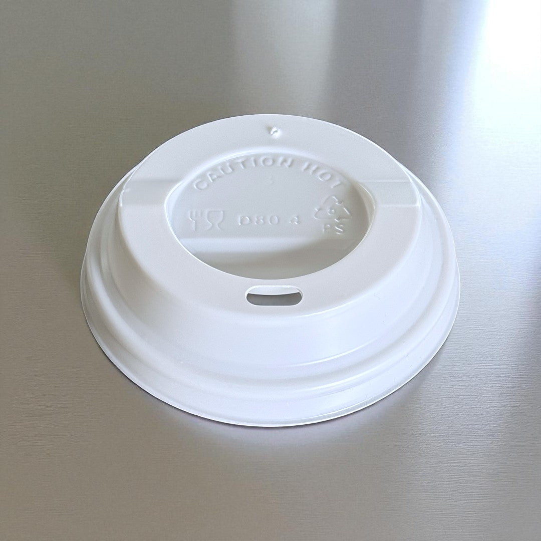 PS 80mm White Sip Lid For 8oz Paper Cup - Propus Packaging