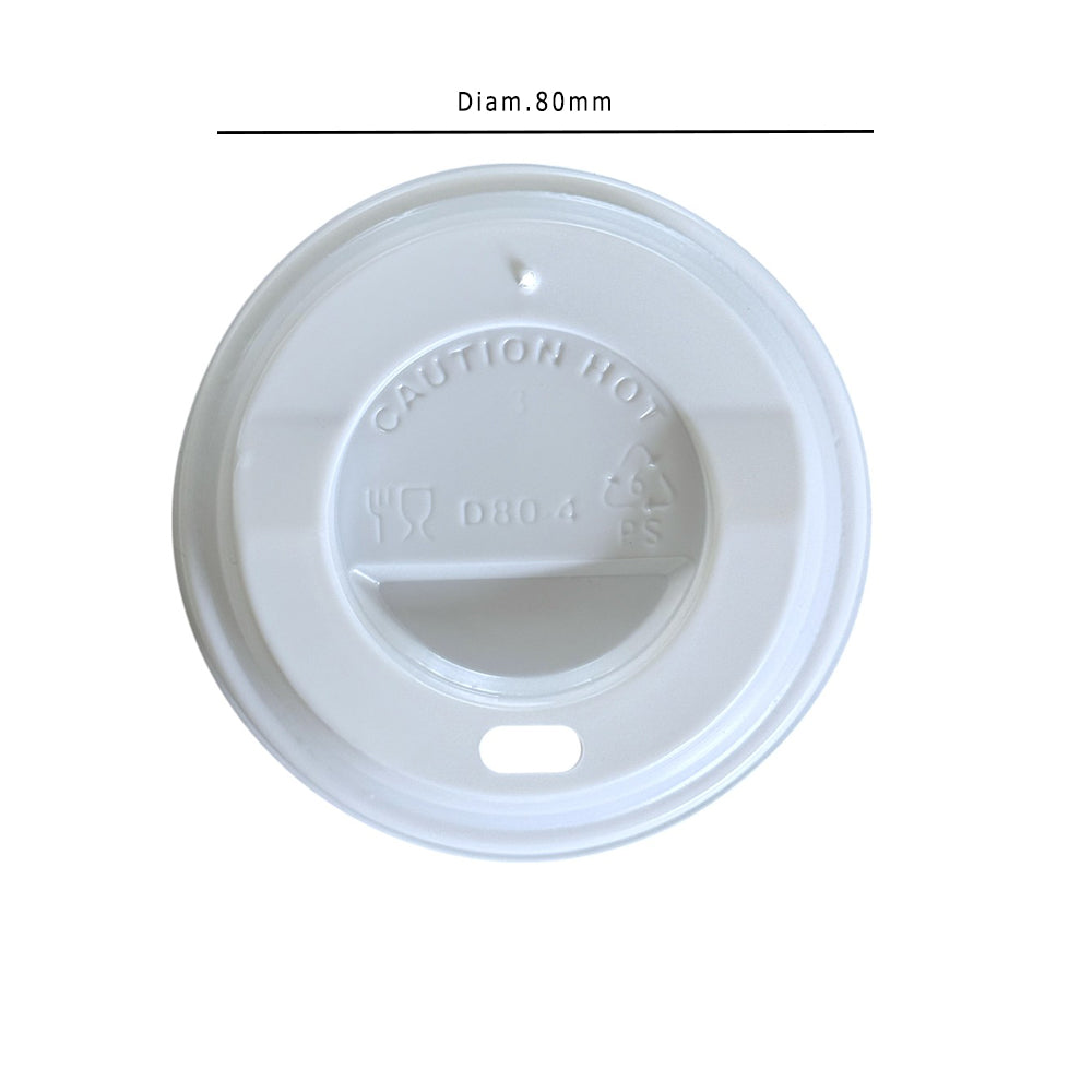 PS 80mm White Sip Lid For 8oz Paper Cup Dimensions - Propus Packaging