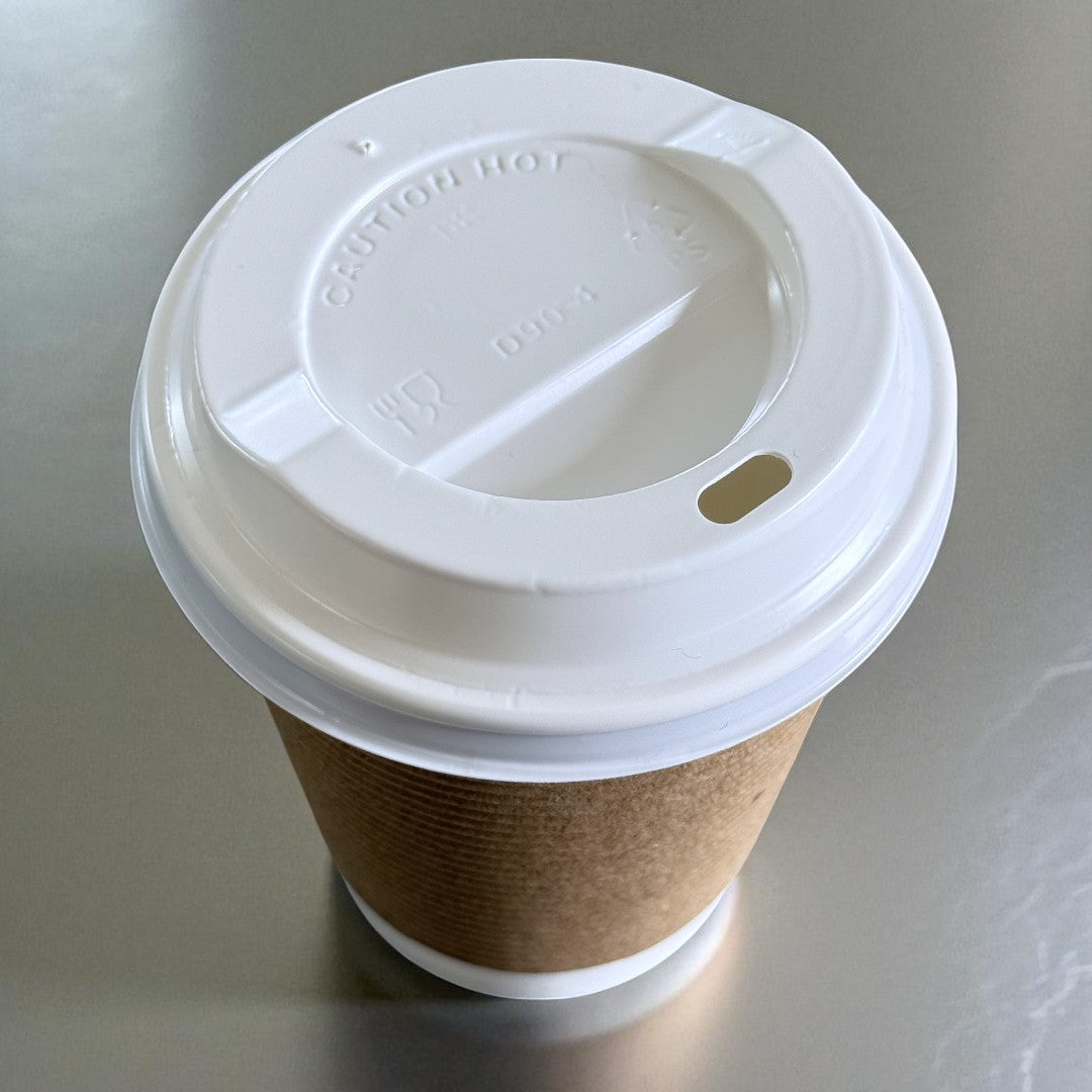 PS 90mm White Sip Lid For 12-16oz Paper Cup Top - Propus Packaging