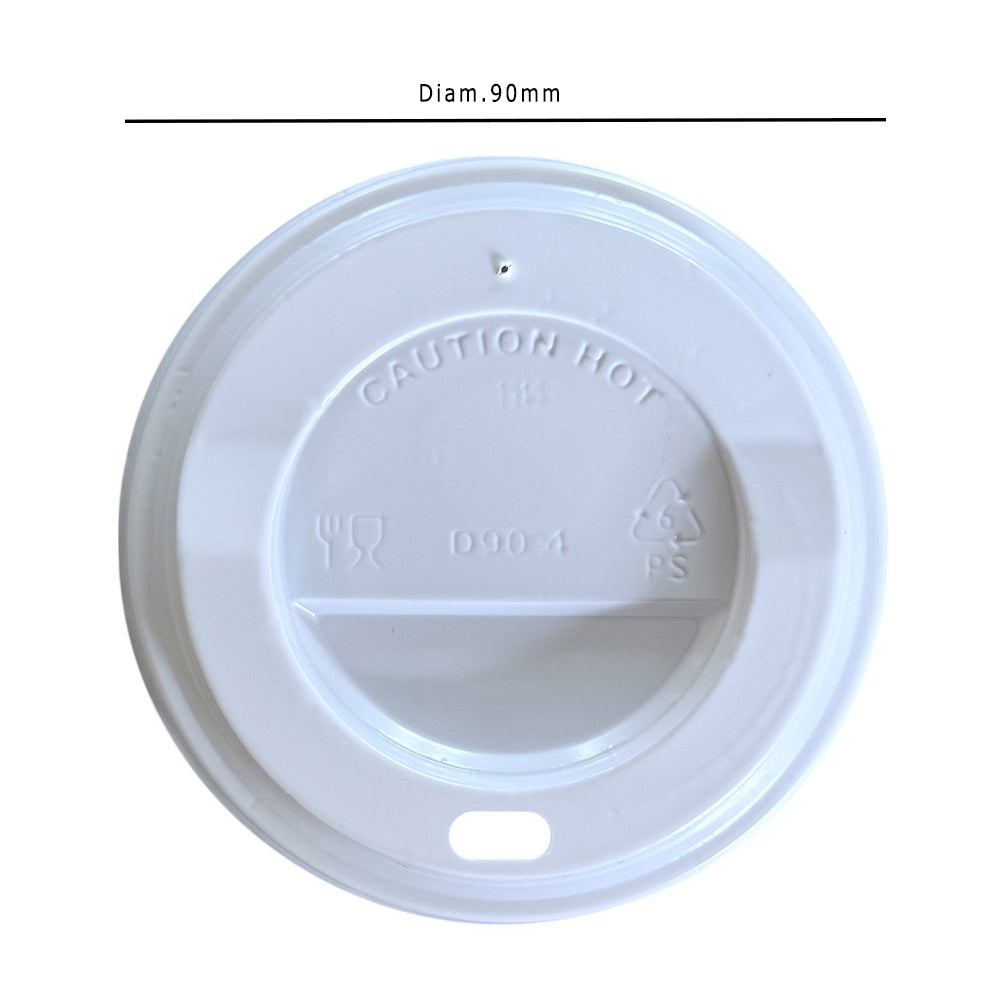 PS 90mm White Sip Lid For 12-16oz Paper Cup Dimensions - Propus Packaging
