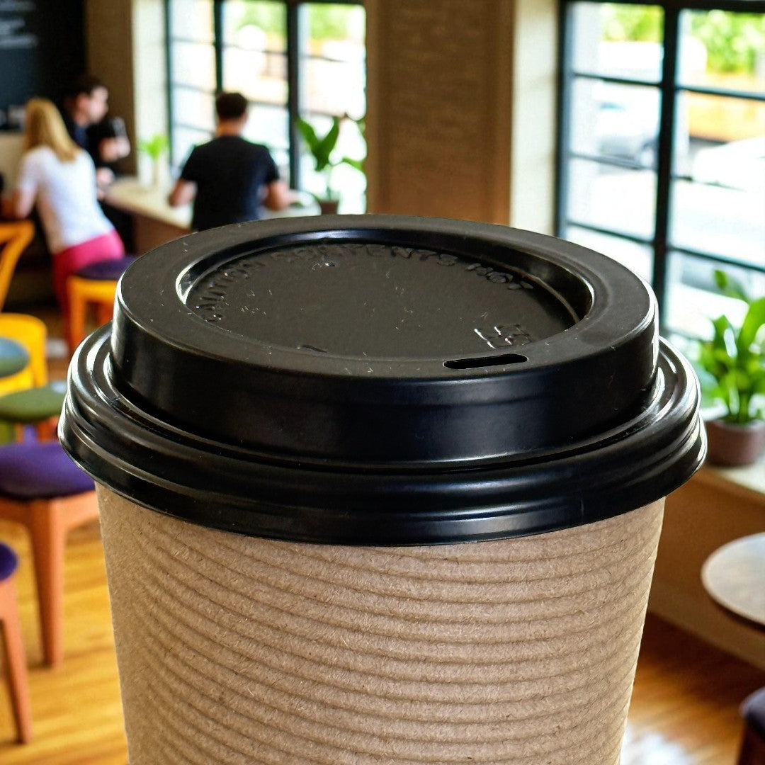 PS 90mm Sip Lid For 12-16oz Paper Cup Close Up - Propus Packaging