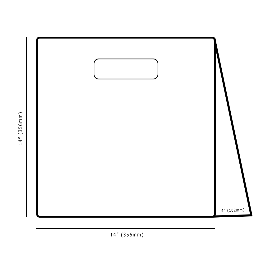 White Patch Handle Carrier Bag 14x14x4 Dimensions - Propus Packaging