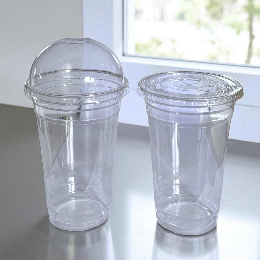 RPET Clear Smoothie Cups 20oz With Lids - Propus Packaging