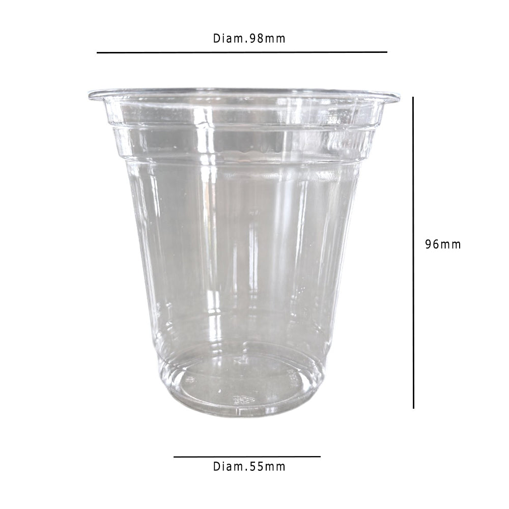 RPET Clear Smoothie Cups 12oz Pack 1000 Dimensions - Propus Packaging