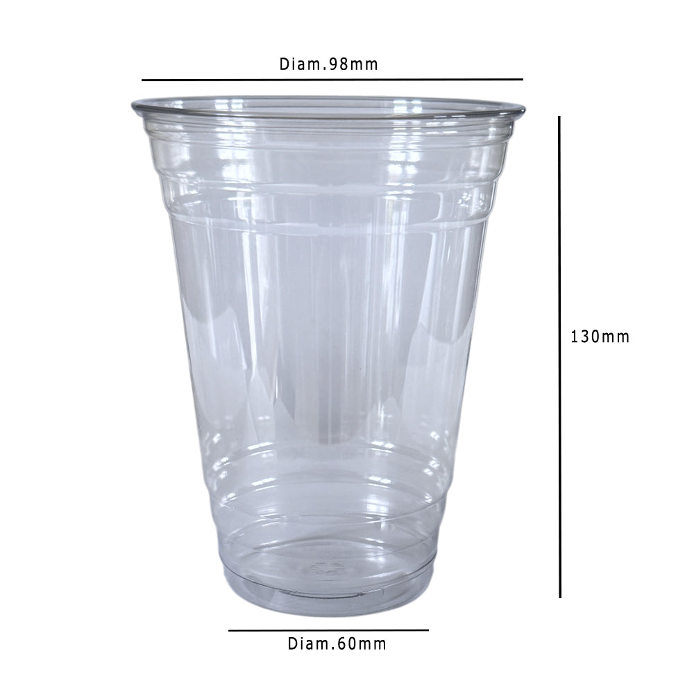 RPET Clear Smoothie Cups 20oz Dimensions - Propus Packaging