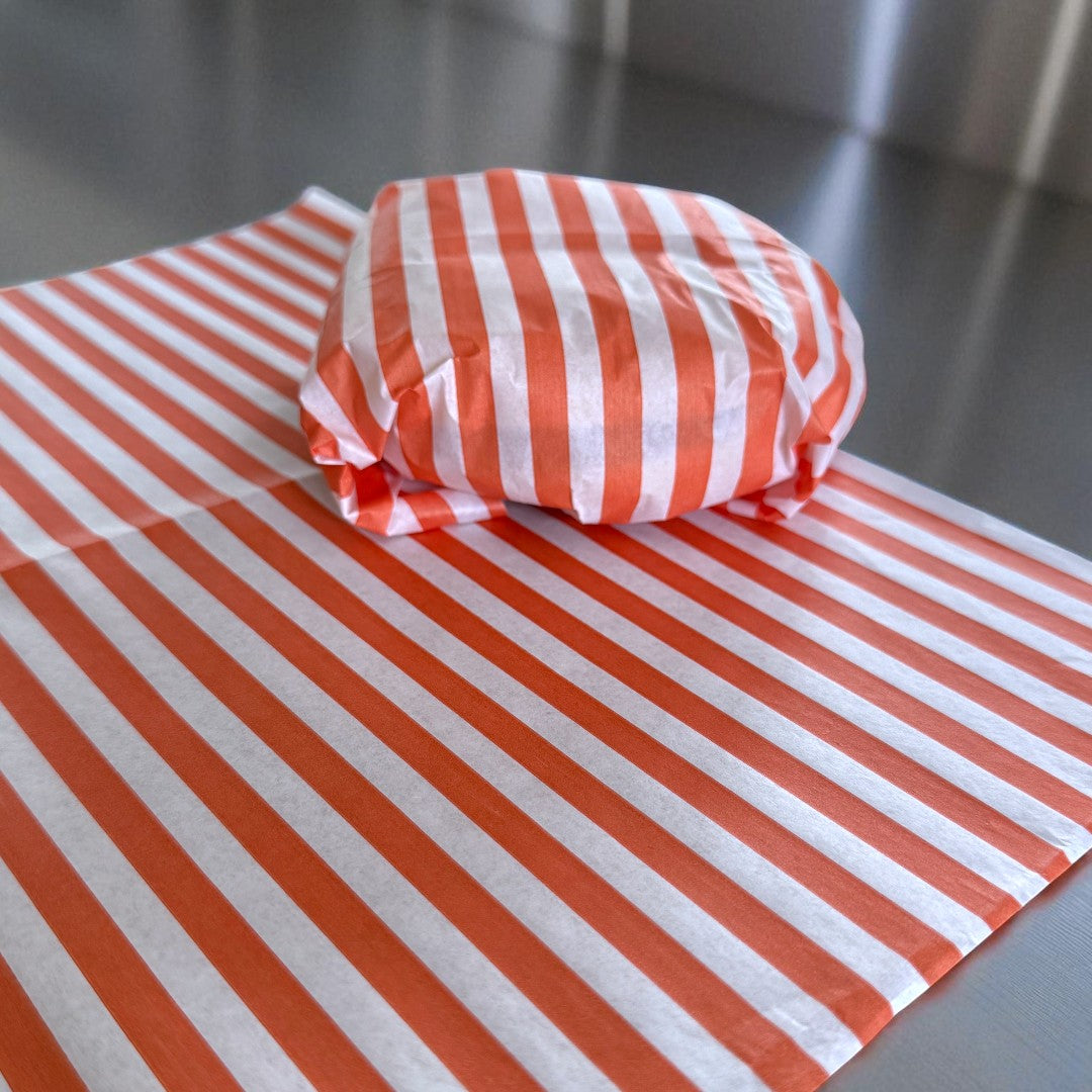 Red Stripe Greaseproof Burger Wrap Sheets 250x320mm - Propus Packaging