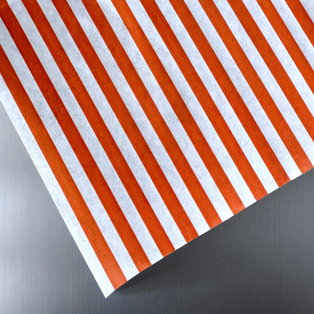 Red Stripe Greaseproof Burger Wrap Sheets 250x320mm Close Up - Propus Packaging