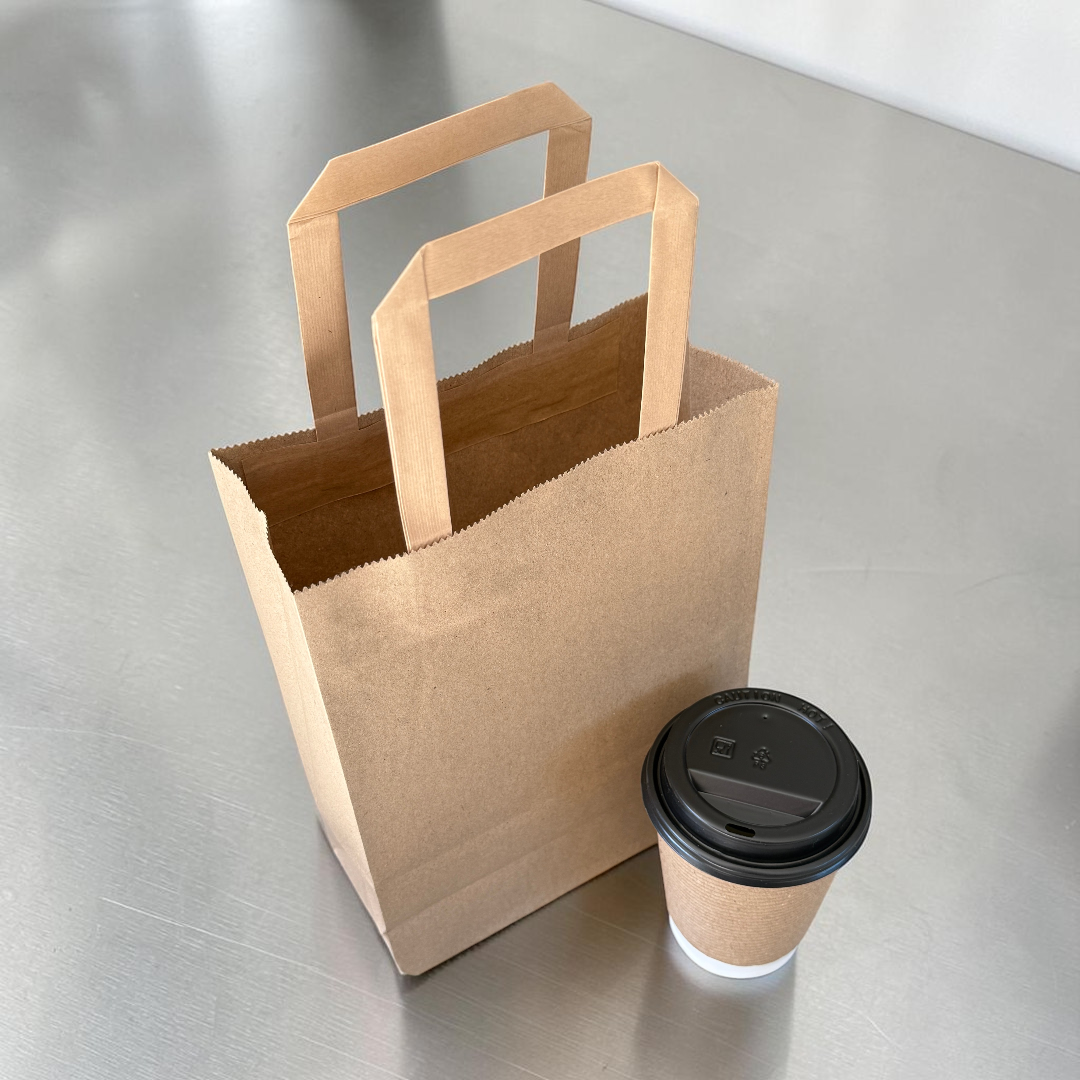 Small Flat Handle Kraft Paper Carrier Bag Overview - Propus Packaging