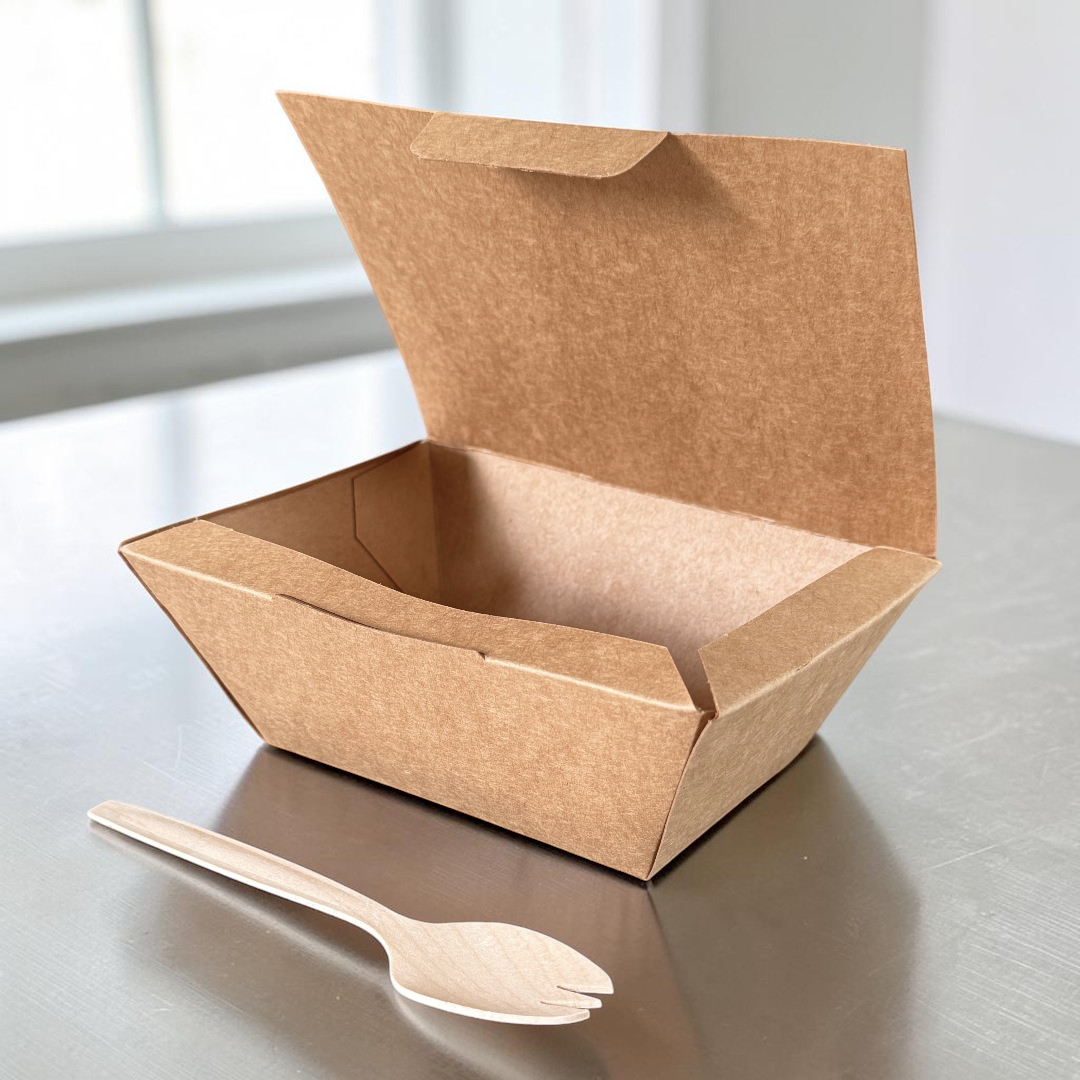 Small Kraft Meal Box Open - Propus Packaging