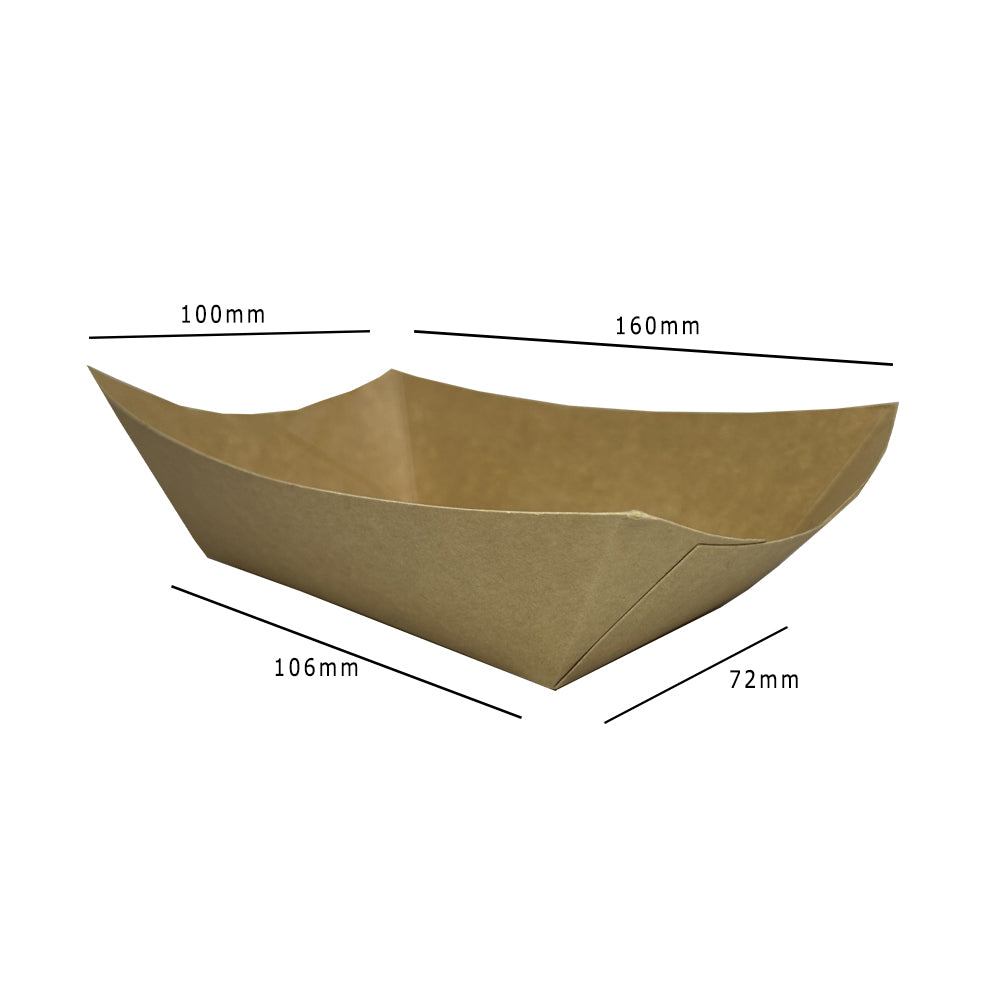 Small Kraft Food Tray 106x72x43mm Dimensions - Propus Packaging