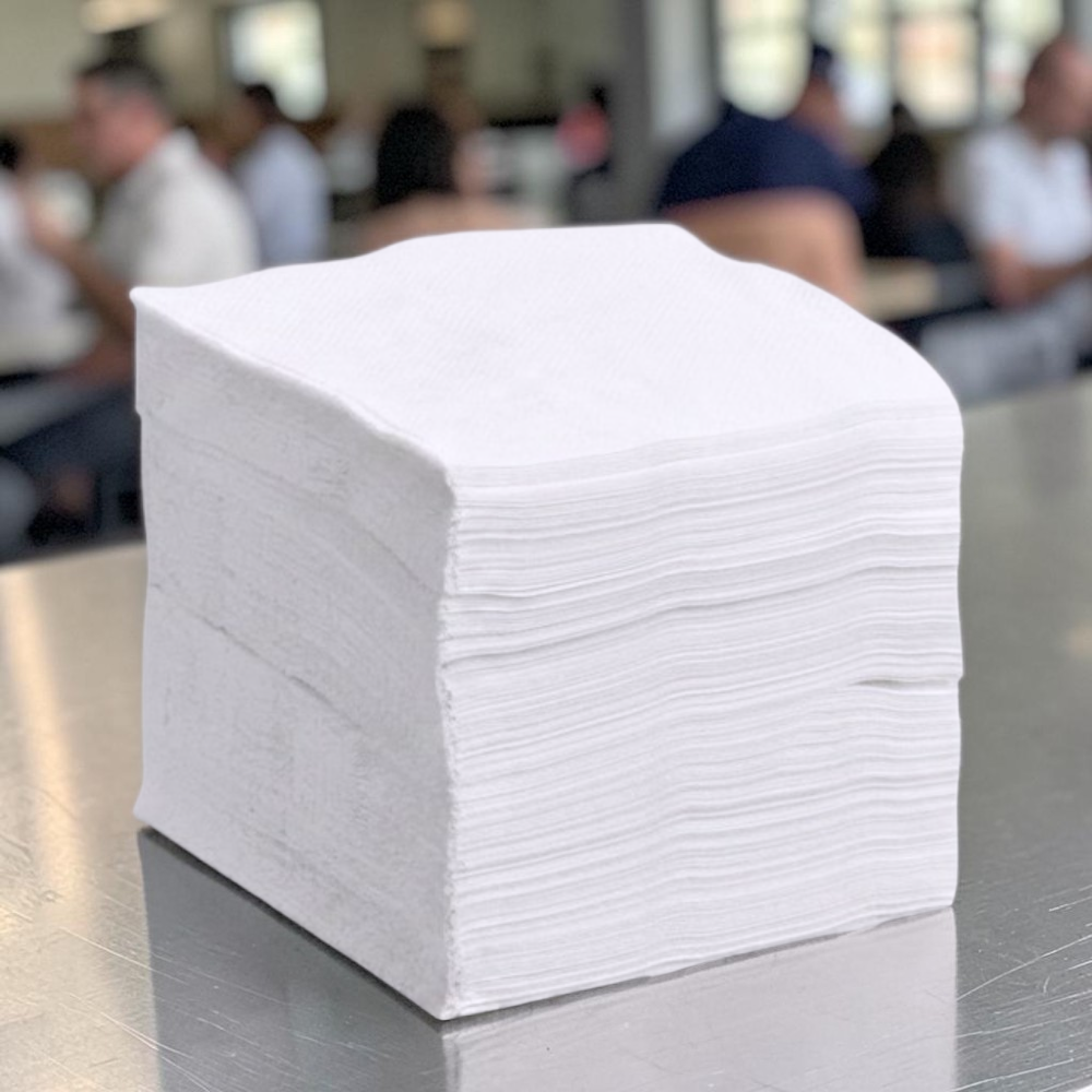 White 1-Ply Paper Napkin 30x30cm Stack - Propus Packaging