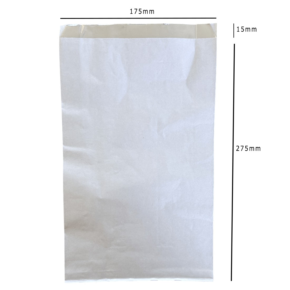 White 12" Foil Lined Hot Food Bags 290x175mm Dimensions - Propus Packaging