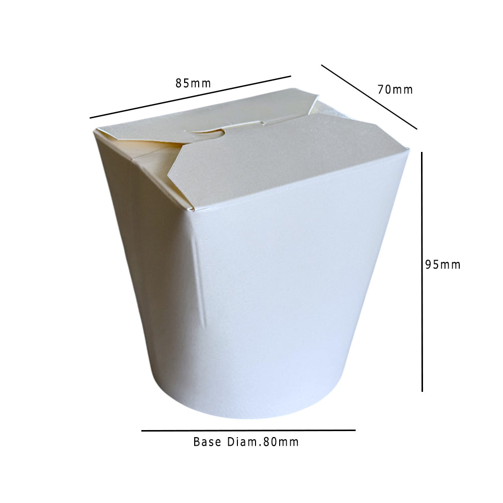 White 16oz Round Noodle Box Dimensions - Propus Packaging