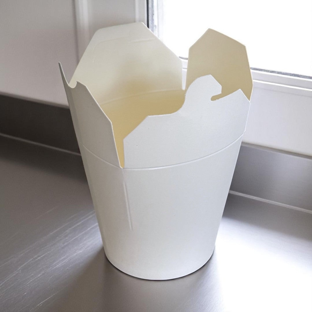 White 16oz Round Noodle Box Open - Propus Packaging