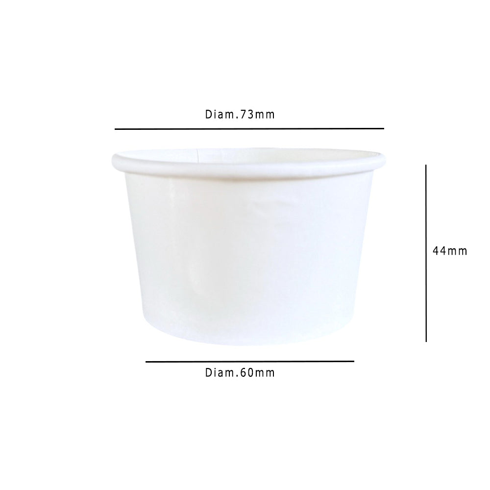 White 3.5oz Ice Cream Tub Dimensions - Propus Packaging