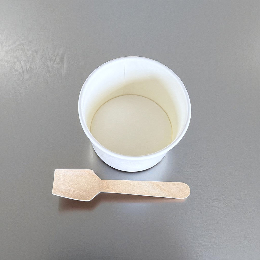 White 3.5oz Ice Cream Tub Overhead - Propus Packaging