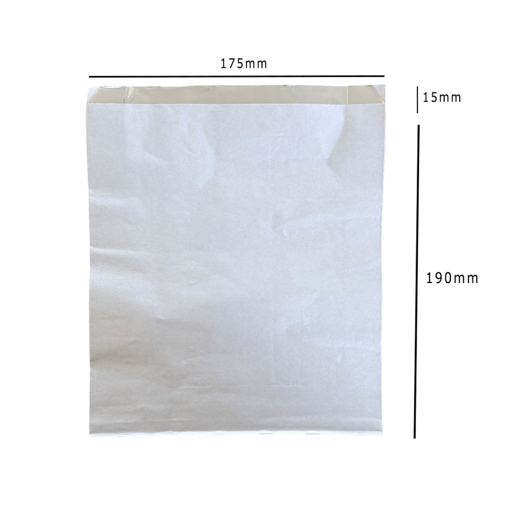 White 8" Foil Lined Hot Food Bags 205x175mm Dimensions - Propus Packaging