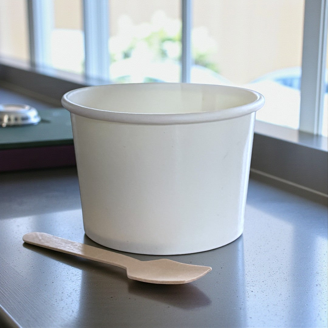 White 8oz Ice Cream Tub - Propus Packaging