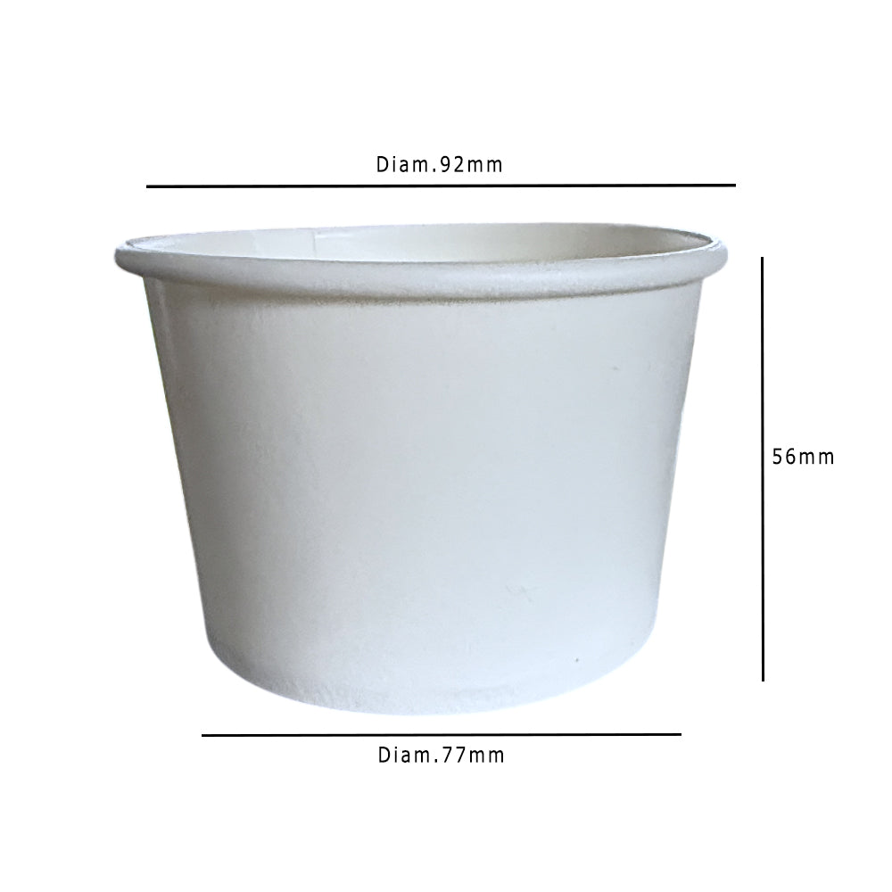 White 8oz Ice Cream Tub Dimensions - Propus Packaging