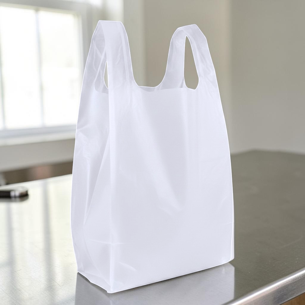 White HDPE Vest Carrier Bag 12x18x24" 17MU - Propus Packaging