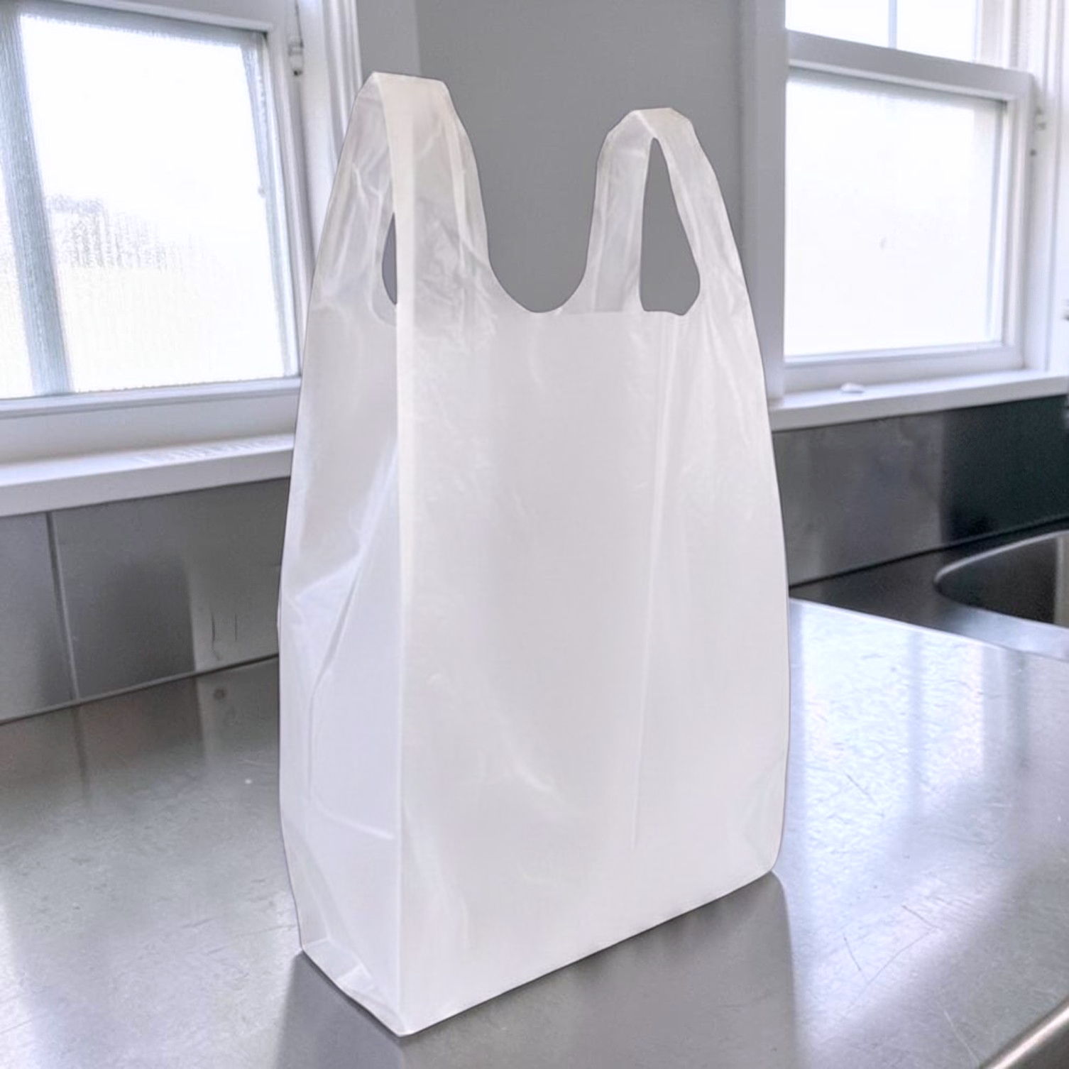 White HDPE Vest Carrier Bag 13x19x23 22MU - Propus Packaging
