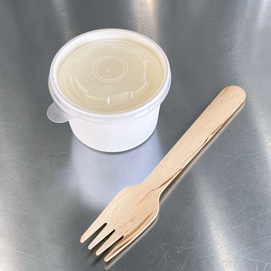 White Kraft 4oz Sauce & Portion Pot 73x45mm With PP Lid Overview - Propus Packaging
