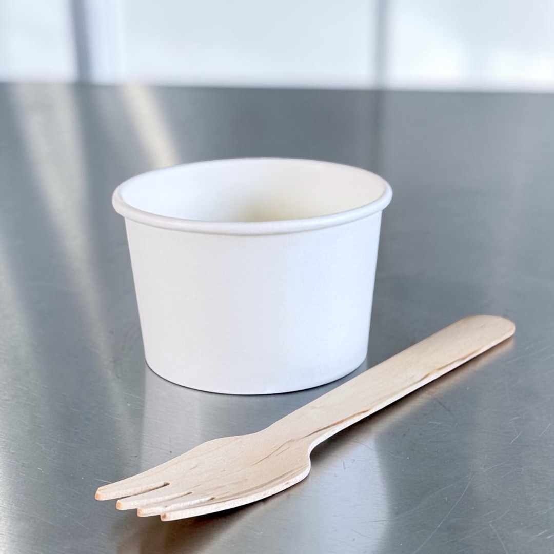 White Kraft 4oz Sauce Pot 73x45mm - Propus Packaging