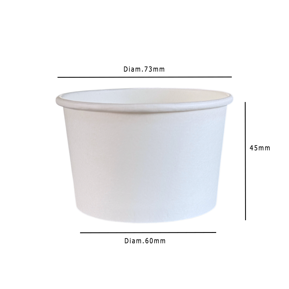 White Kraft 4oz Sauce Pot 73x45mm Dimensions - Propus Packaging