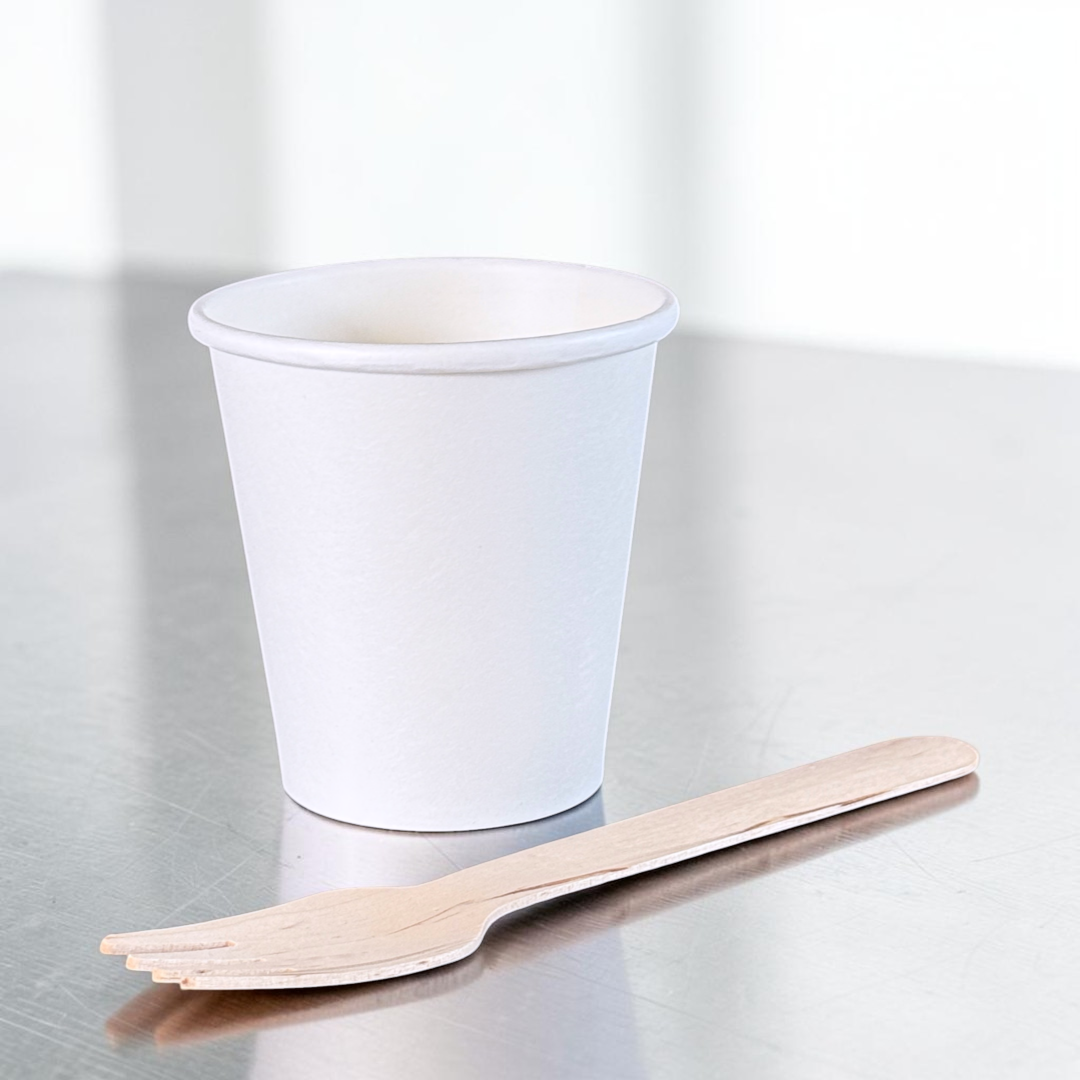 White Kraft 7oz Sauce & Portion Pot 73x75mm - Propus Packaging