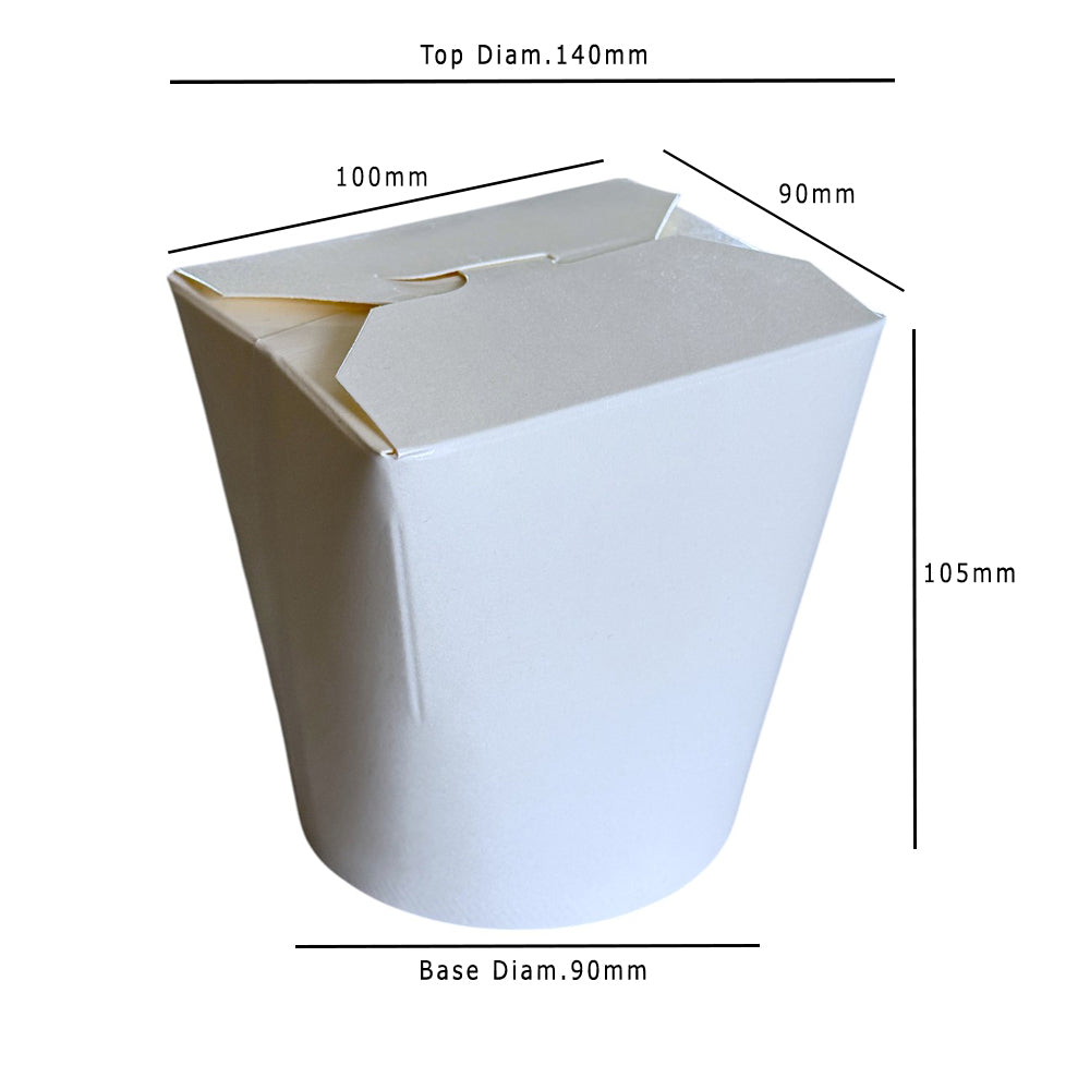 White 32oz Round Noodle Box Dimensions - Propus Packaging