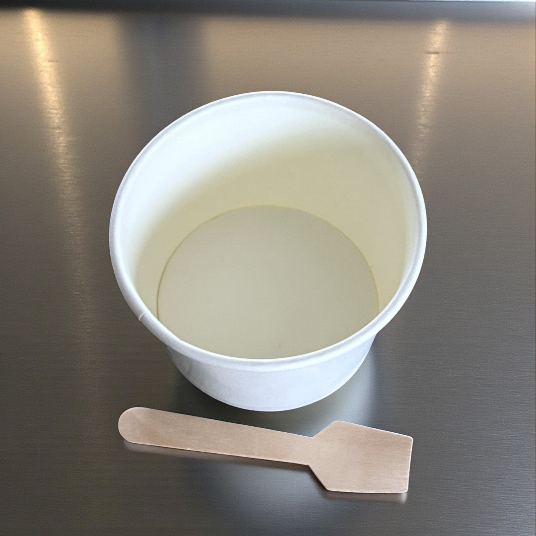 White 8oz Ice Cream Tub Overhead - Propus Packaging