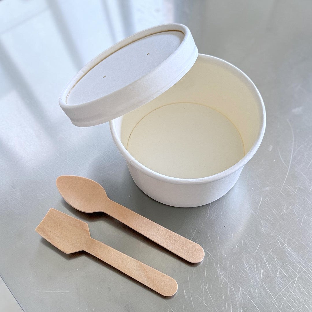 White 8oz Round Tub Container With Paper Lid Overview - Propus Packaging